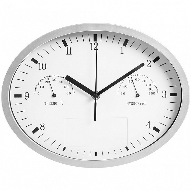 Часы настенные, INSERT3 с термометром и гигрометром, белые с логотипом в Белгороде заказать по выгодной цене в кибермаркете AvroraStore