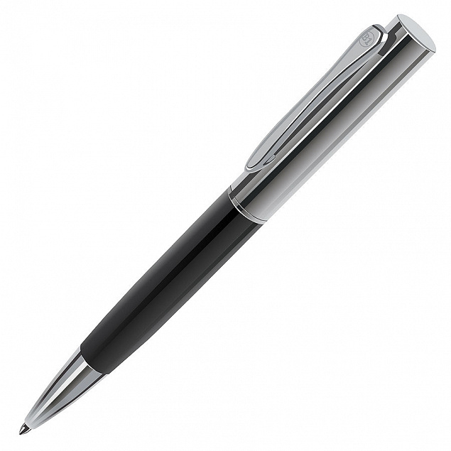CRAFT, ручка шариковая, черный/хром с логотипом в Белгороде заказать по выгодной цене в кибермаркете AvroraStore