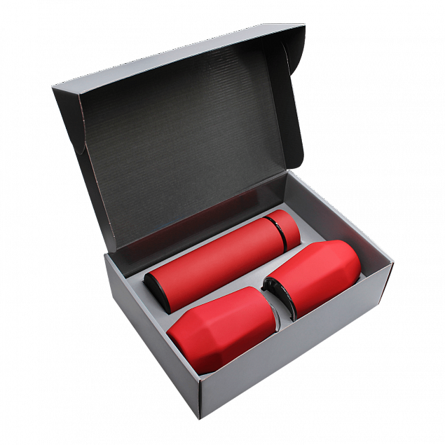 Набор Hot Box E2 софт-тач EDGE CO12s grey (красный) с логотипом в Белгороде заказать по выгодной цене в кибермаркете AvroraStore