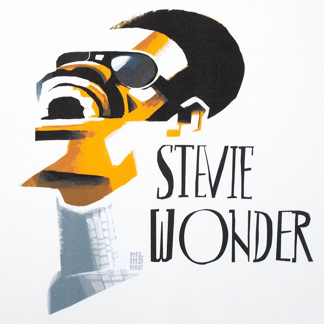 Толстовка «Меламед. Stevie Wonder», белая с логотипом в Белгороде заказать по выгодной цене в кибермаркете AvroraStore