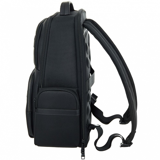Рюкзак для ноутбука Santiago с кожаной отделкой, черный с логотипом в Белгороде заказать по выгодной цене в кибермаркете AvroraStore