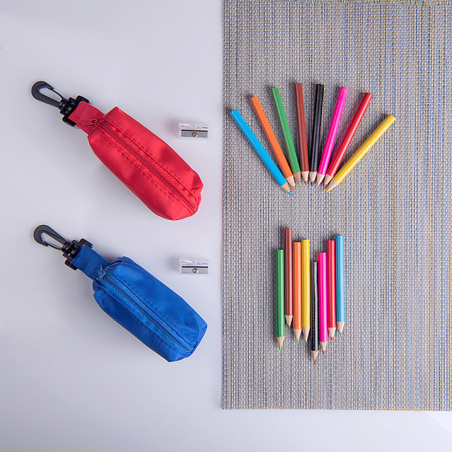 Набор цветных карандашей (8шт) с точилкой MIGAL в чехле, белый, 4,5х10х4 см, дерево, полиэстер с логотипом в Белгороде заказать по выгодной цене в кибермаркете AvroraStore