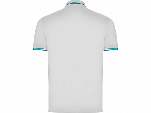 Рубашка поло Montreal мужская, белый/бирюзовый с логотипом в Белгороде заказать по выгодной цене в кибермаркете AvroraStore
