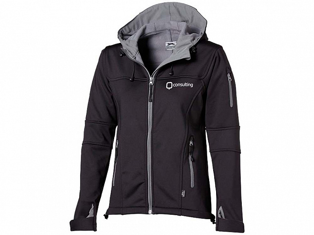 Куртка софтшел Match женская, черный/серый с логотипом в Белгороде заказать по выгодной цене в кибермаркете AvroraStore