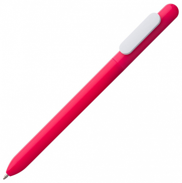 Ручка шариковая Slider, розовая с белым с логотипом в Белгороде заказать по выгодной цене в кибермаркете AvroraStore