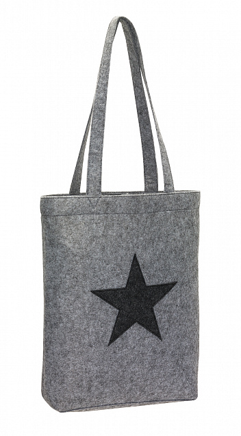 Сумка-шоппер STAR DUST из фетра, серая с логотипом в Белгороде заказать по выгодной цене в кибермаркете AvroraStore
