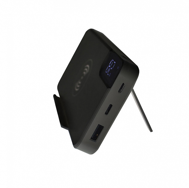 Внешний аккумулятор "gPro QI" с беспроводной зарядкой 10000 mAh - Черный AA с логотипом в Белгороде заказать по выгодной цене в кибермаркете AvroraStore
