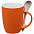Кружка с ложкой Cheer Up ver.2, оранжевая с логотипом в Белгороде заказать по выгодной цене в кибермаркете AvroraStore