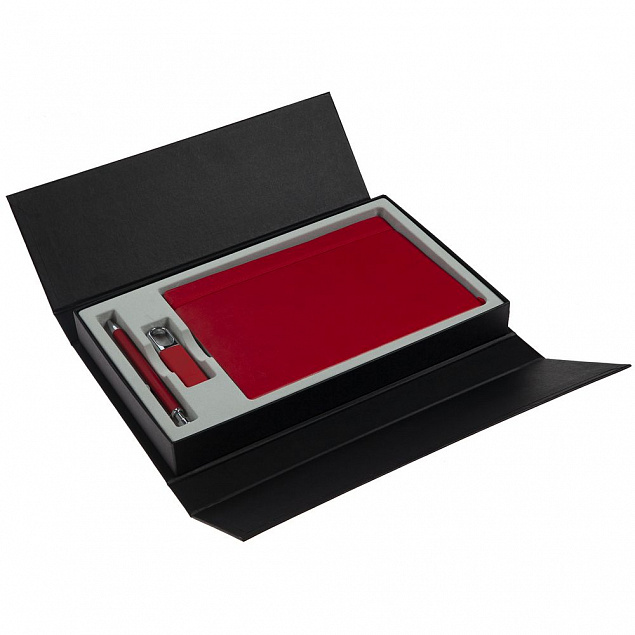 Коробка Triplet под ежедневник, флешку и ручку, черная с логотипом в Белгороде заказать по выгодной цене в кибермаркете AvroraStore