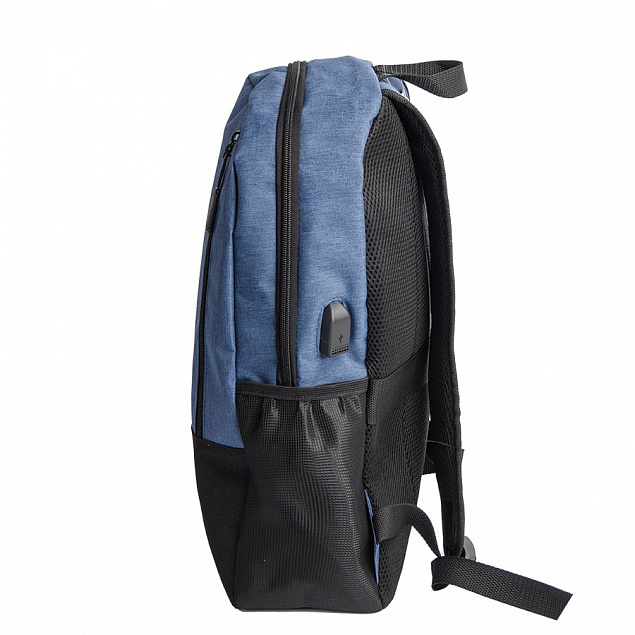 Рюкзак PULL, т.синий/чёрный, 45 x 28 x 11 см, 100% полиэстер 300D+600D с логотипом в Белгороде заказать по выгодной цене в кибермаркете AvroraStore