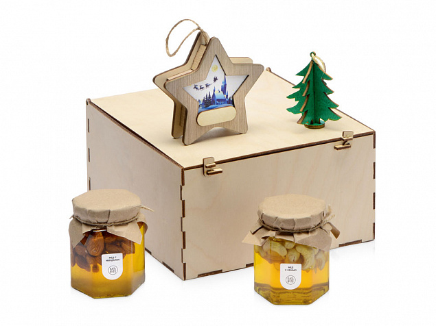 Подарочный набор «Decoration Deluxe» с двумя видами меда с логотипом в Белгороде заказать по выгодной цене в кибермаркете AvroraStore