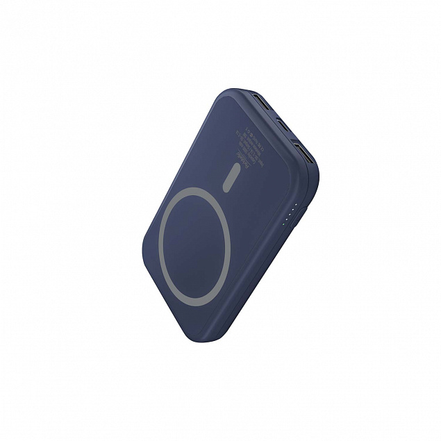 Внешний аккумулятор, Ultima Wireless Magnetic, 5000 mah, синий с логотипом в Белгороде заказать по выгодной цене в кибермаркете AvroraStore