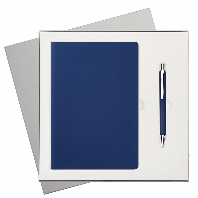 Подарочный набор Spark, синий (ежедневник, ручка) с логотипом в Белгороде заказать по выгодной цене в кибермаркете AvroraStore