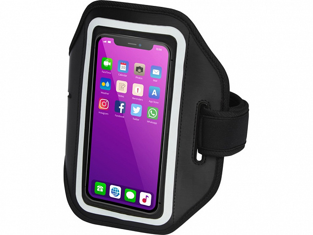 Браслет Haile для смартфона с отображением дисплея и прозрачным чехлом, черный с логотипом в Белгороде заказать по выгодной цене в кибермаркете AvroraStore