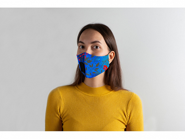 Гигиеническая маска для лица многоразовая с люверсом, для сублимации в крое с логотипом в Белгороде заказать по выгодной цене в кибермаркете AvroraStore