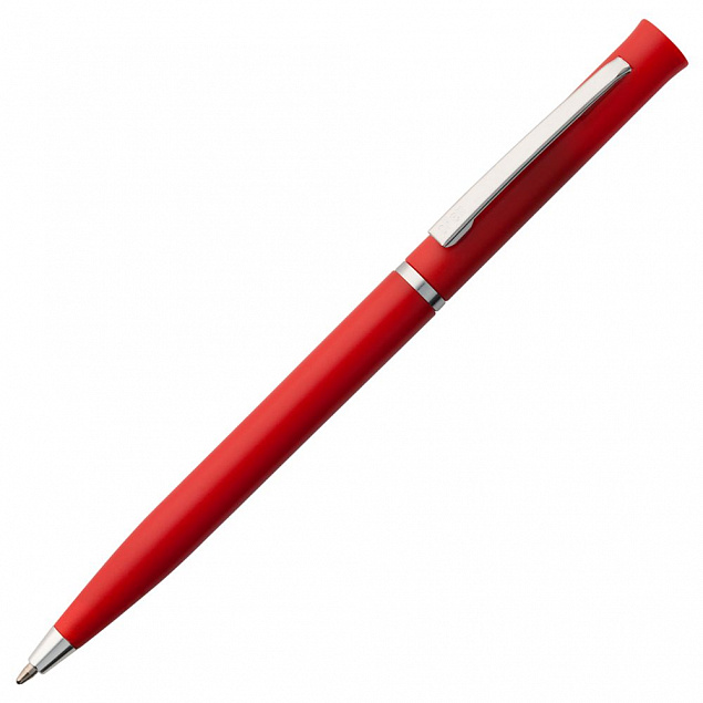 Ручка шариковая Euro Chrome, красная с логотипом в Белгороде заказать по выгодной цене в кибермаркете AvroraStore