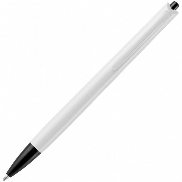 Ручка шариковая Tick, белая с черным с логотипом в Белгороде заказать по выгодной цене в кибермаркете AvroraStore
