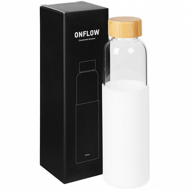 Бутылка для воды Onflow, белая с логотипом в Белгороде заказать по выгодной цене в кибермаркете AvroraStore
