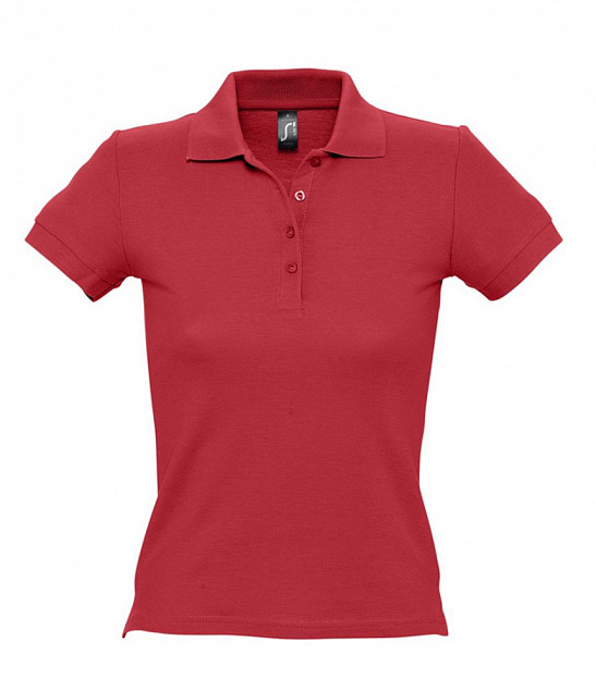 Рубашка поло женская PEOPLE 210, красная с логотипом в Белгороде заказать по выгодной цене в кибермаркете AvroraStore