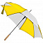 Зонт-трость Milkshake, белый с желтым с логотипом в Белгороде заказать по выгодной цене в кибермаркете AvroraStore