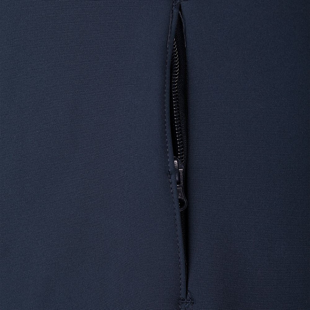 Куртка женская Hooded Softshell темно-синяя с логотипом в Белгороде заказать по выгодной цене в кибермаркете AvroraStore