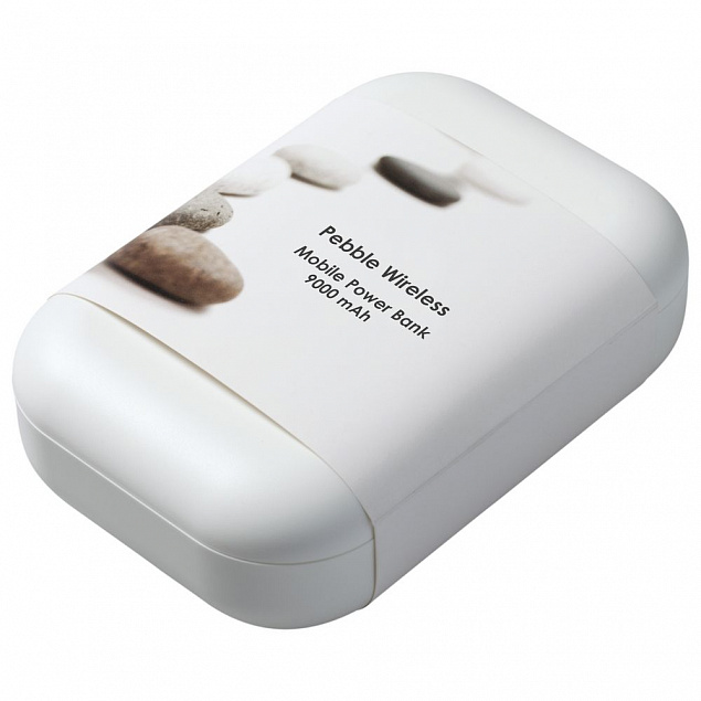 Внешний аккумулятор с функцией беспроводной зарядки Pebble Wireless 9000 мАч, серый с логотипом в Белгороде заказать по выгодной цене в кибермаркете AvroraStore