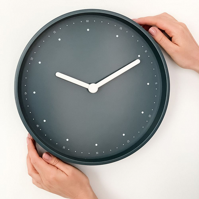 Часы настенные Waldo, темно-синие с логотипом в Белгороде заказать по выгодной цене в кибермаркете AvroraStore