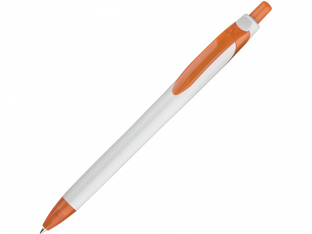 Ручка шариковая Каприз белый/оранжевый с логотипом в Белгороде заказать по выгодной цене в кибермаркете AvroraStore
