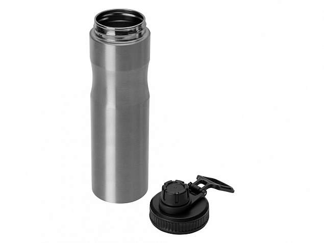 Бутылка для воды Supply Waterline, нерж сталь, 850 мл, серебристый/черный с логотипом в Белгороде заказать по выгодной цене в кибермаркете AvroraStore