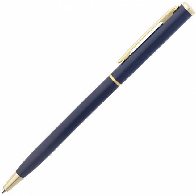 Ручка шариковая Hotel Gold, ver.2, синяя с логотипом в Белгороде заказать по выгодной цене в кибермаркете AvroraStore