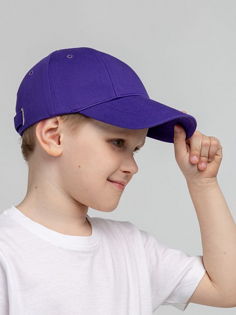 Бейсболка детская Capture Kids, фиолетовая с логотипом в Белгороде заказать по выгодной цене в кибермаркете AvroraStore