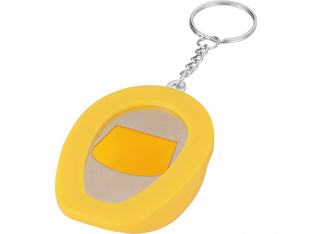Брелок-открывалка Каска, желтый с логотипом в Белгороде заказать по выгодной цене в кибермаркете AvroraStore