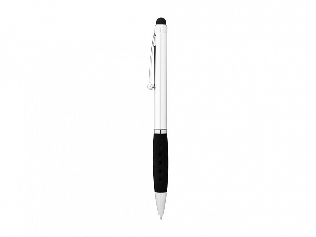 Ручка-стилус шариковая Ziggy черные чернила, серебристый/черный с логотипом в Белгороде заказать по выгодной цене в кибермаркете AvroraStore