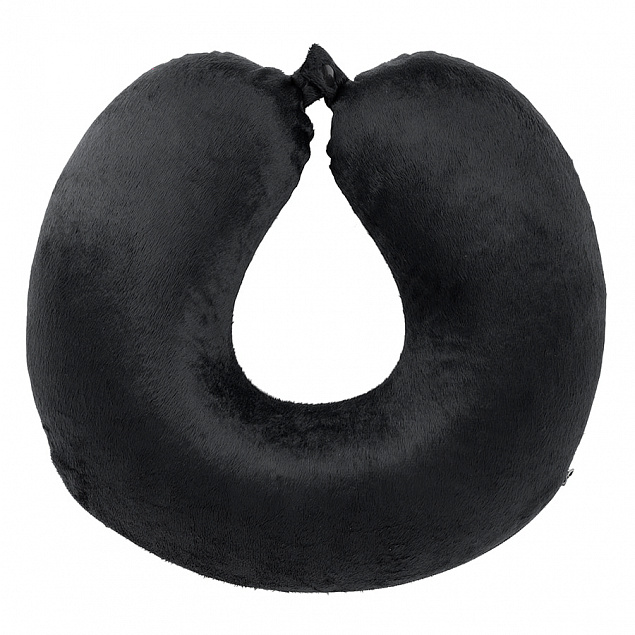 Подушка дорожная  "SOFT"; memory foam, микрофибра, черный с логотипом в Белгороде заказать по выгодной цене в кибермаркете AvroraStore