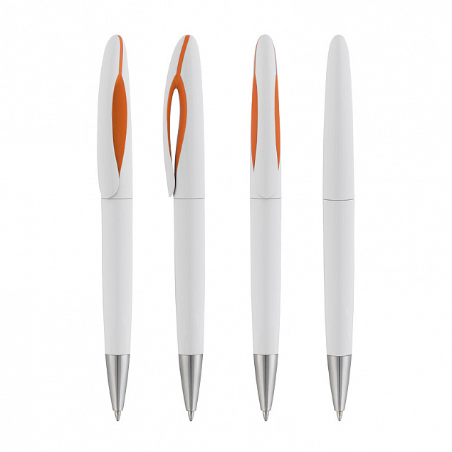 Ручка шариковая "Sophie", белый/оранжевый с логотипом в Белгороде заказать по выгодной цене в кибермаркете AvroraStore