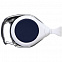 Ретрактор Dorset, белый с синим с логотипом в Белгороде заказать по выгодной цене в кибермаркете AvroraStore