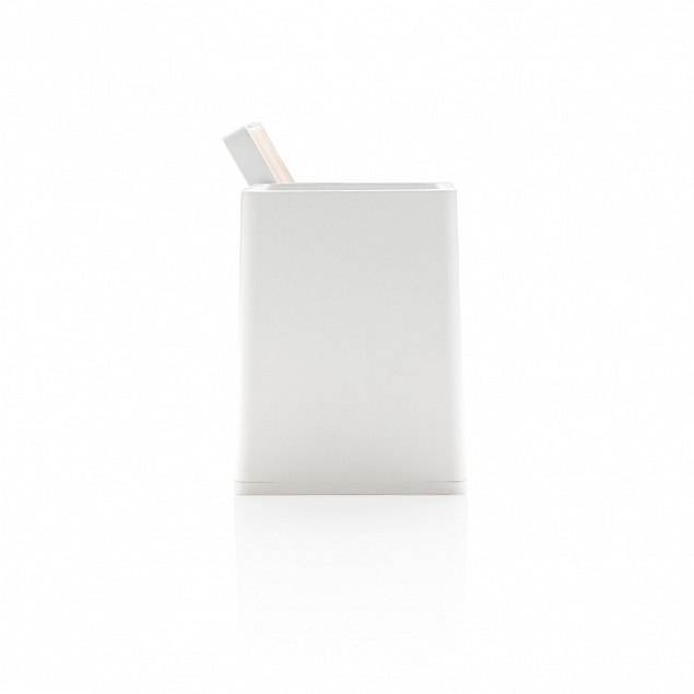 Док-станция Ontario для беспроводной зарядки с подставкой для ручек, 5W, белый с логотипом в Белгороде заказать по выгодной цене в кибермаркете AvroraStore