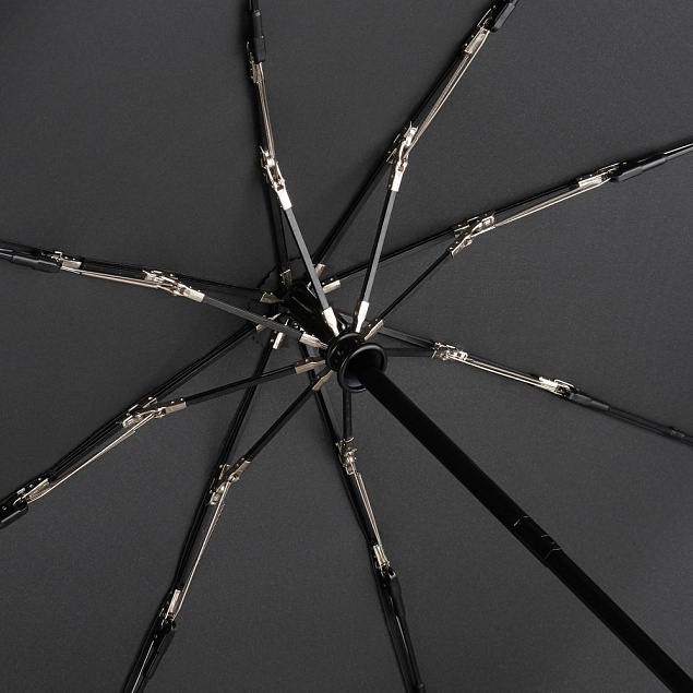 Зонт складной Steel, черный с логотипом в Белгороде заказать по выгодной цене в кибермаркете AvroraStore