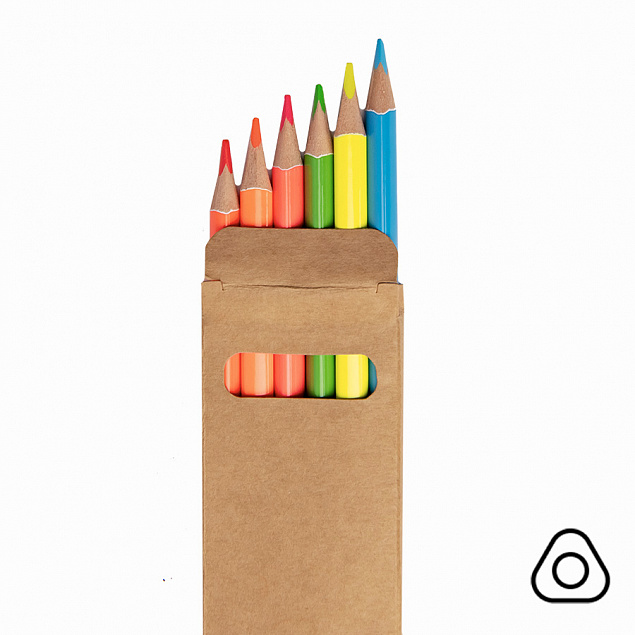 Набор цветных карандашей NEON, 6 цветов с логотипом в Белгороде заказать по выгодной цене в кибермаркете AvroraStore