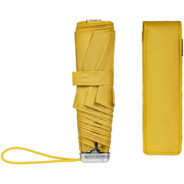 Складной зонт Alu Drop S, 3 сложения, механический, желтый (горчичный) с логотипом в Белгороде заказать по выгодной цене в кибермаркете AvroraStore