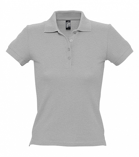 Рубашка поло женская PEOPLE 210, серый меланж с логотипом в Белгороде заказать по выгодной цене в кибермаркете AvroraStore