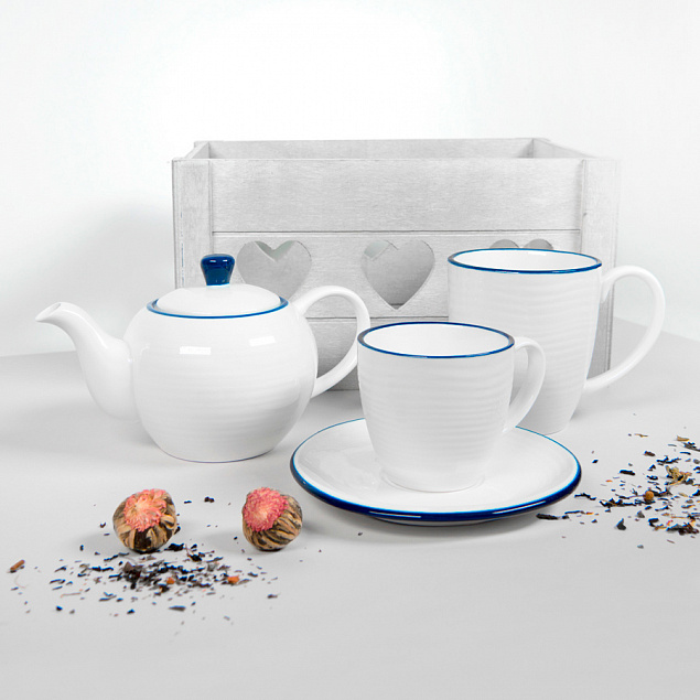 Набор SEAWAVE: чайная пара и чайник в подарочной упаковке с логотипом в Белгороде заказать по выгодной цене в кибермаркете AvroraStore