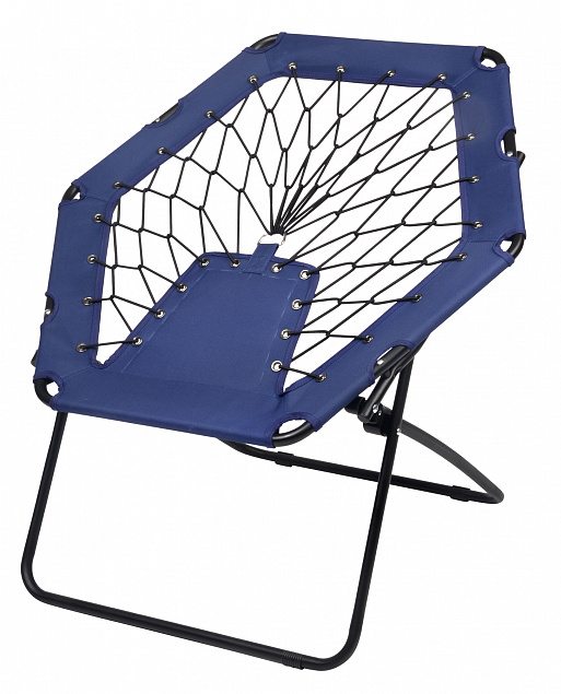Складное кресло CHILL OUT, черный, синий с логотипом в Белгороде заказать по выгодной цене в кибермаркете AvroraStore