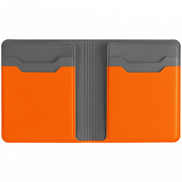 Картхолдер с отделением для купюр Dual, оранжевый с логотипом в Белгороде заказать по выгодной цене в кибермаркете AvroraStore