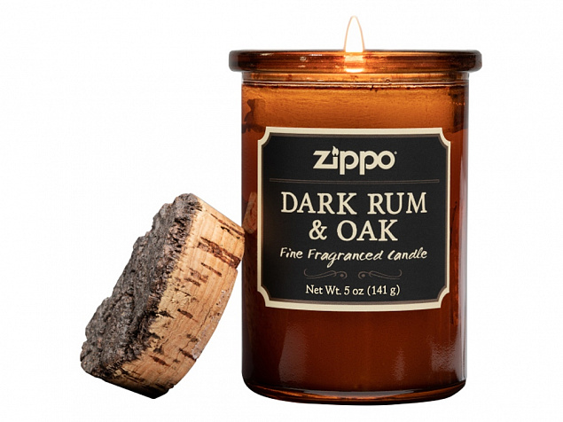 Ароматизированная свеча ZIPPO Dark Rum & Oak, воск/хлопок/кора древесины/стекло, 70x100 мм с логотипом в Белгороде заказать по выгодной цене в кибермаркете AvroraStore