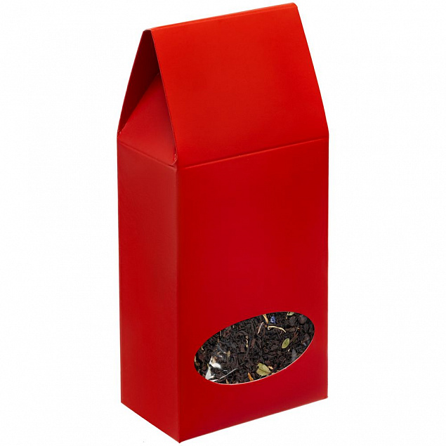 Коробка с окном English Breakfast, красная с логотипом в Белгороде заказать по выгодной цене в кибермаркете AvroraStore
