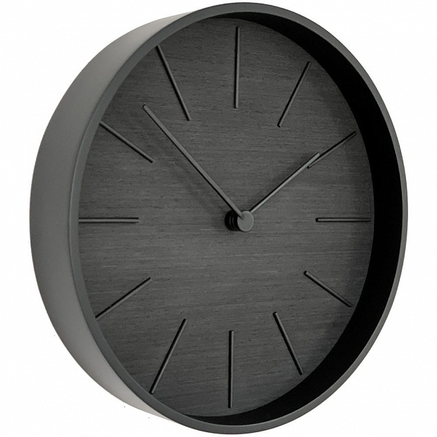 Часы настенные Plato, черное дерево с логотипом в Белгороде заказать по выгодной цене в кибермаркете AvroraStore