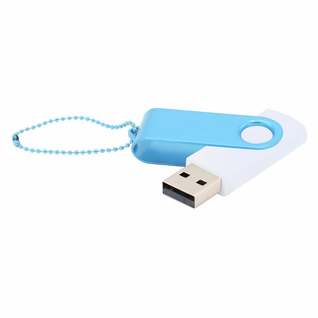 Флешка Designer To Go 2.0 USB 16Gb, белый/голубой с логотипом в Белгороде заказать по выгодной цене в кибермаркете AvroraStore