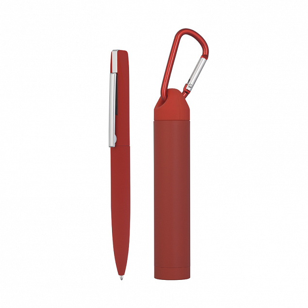 Набор ручка + зарядное устройство 2800 mAh в футляре, прорезиненный красный с логотипом в Белгороде заказать по выгодной цене в кибермаркете AvroraStore