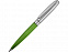 Ручка шариковая Стратосфера, зеленый/серебристый с логотипом в Белгороде заказать по выгодной цене в кибермаркете AvroraStore